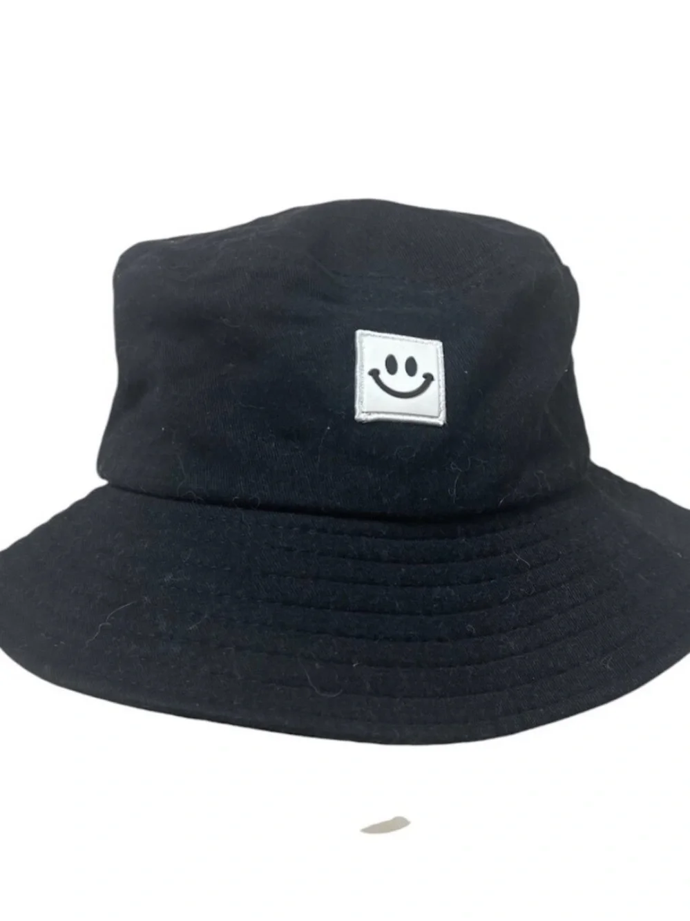 Kids Black Smile Patch Bucket Hat